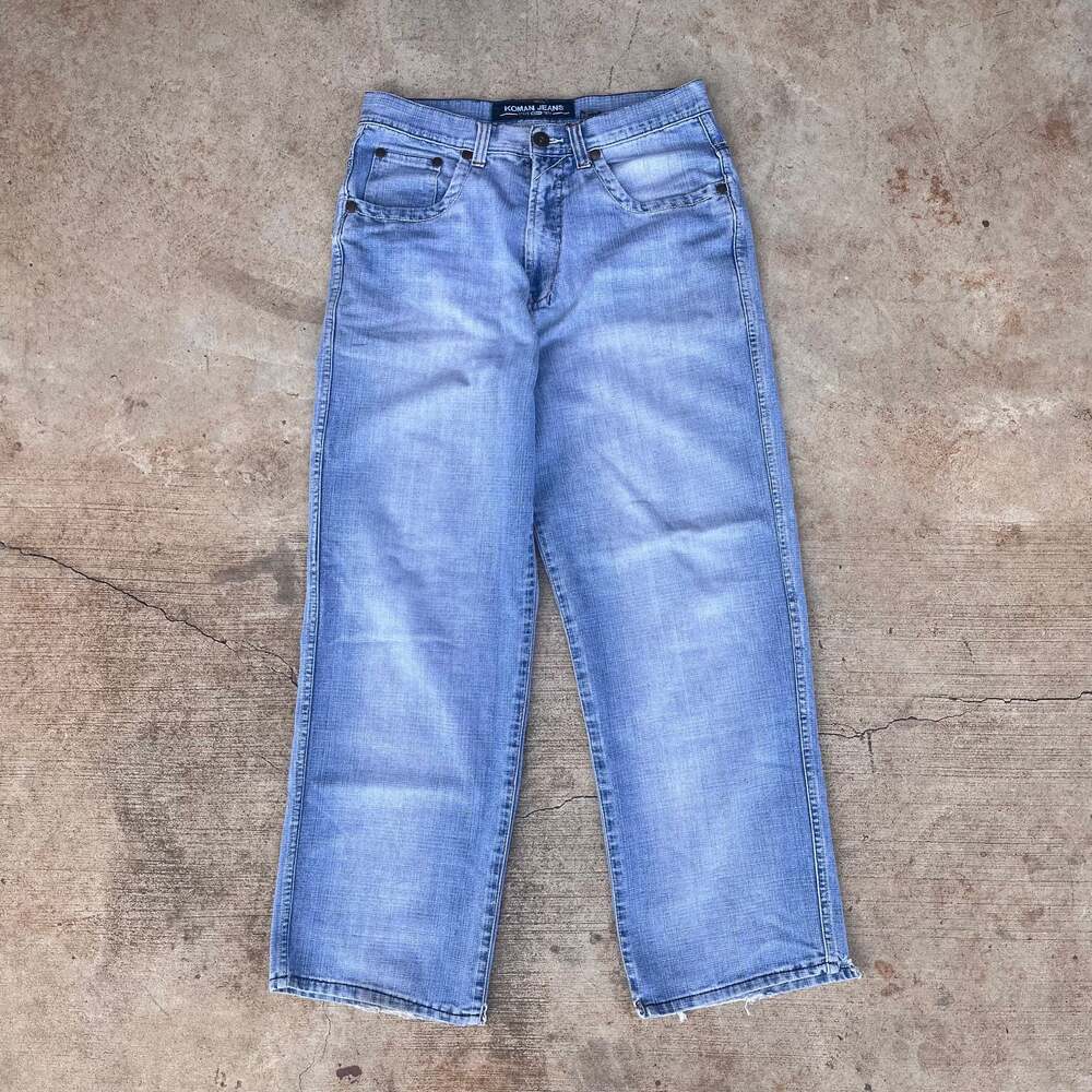 Vintage Koman Jeans Y2K Baggy Skater Wide Leg Denim Blue 36x32